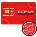 Ready SIM 7 Days Talk & Text + 500MB 7日間無制限米国内通話&世界中SMS + 500MBデータ通信 米国内専用SIMカード 5枚セット (並行輸入品の日本国内発送)