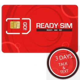 Ready SIM 3 Days Talk & Text US domestic SIM card