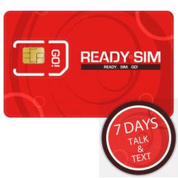 Ready SIM 7 Days Talk & Text US domestic SIM card 5pcs