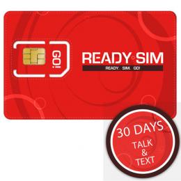 Ready SIM 30 Days Talk & Text US domestic SIM card 5pcs